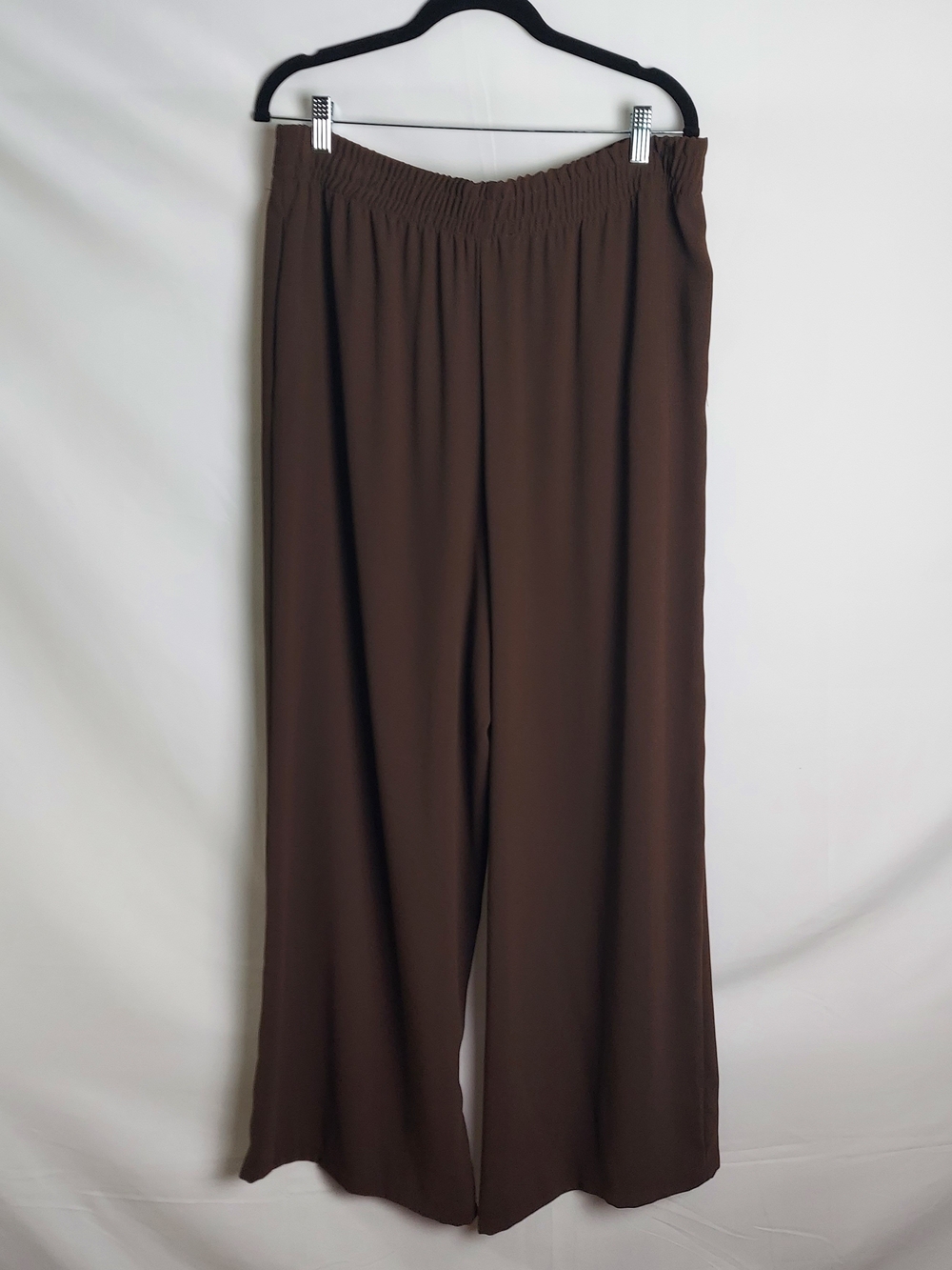ZARA Women's Wide-Leg Elastic-Waist Pants - Brown